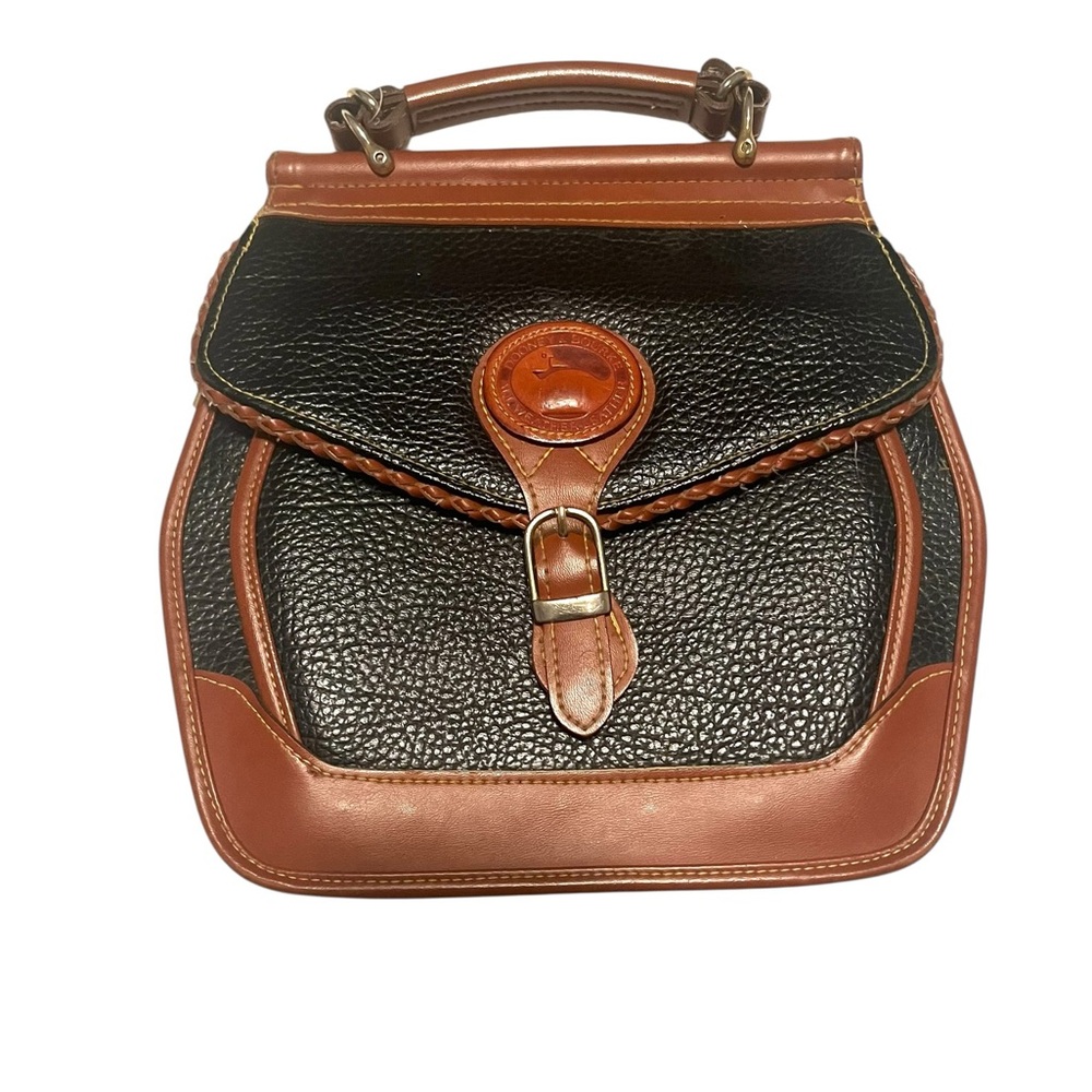 Vintage Dooney & Bourke Black and Brown Leather  Bag